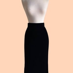 1990's vintage Claude Montana black velvet maxi mermaid skirt